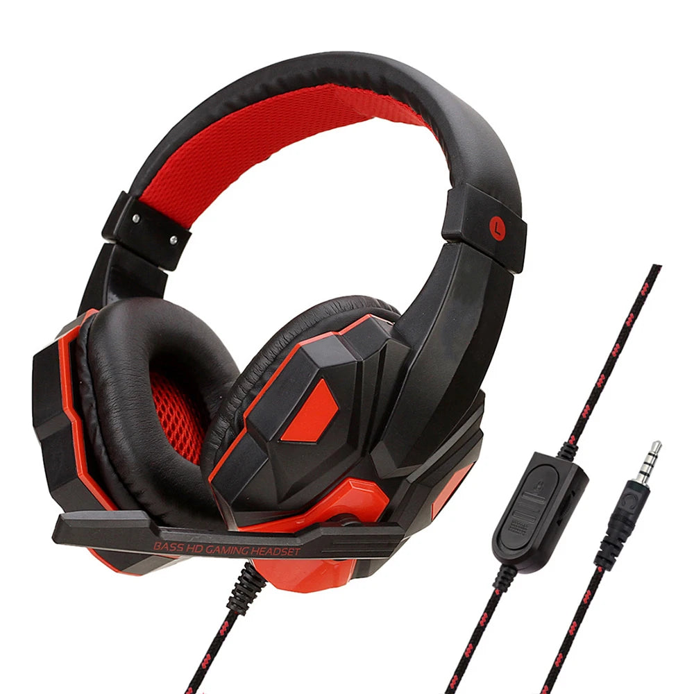 Ultimate Wired Gaming Headsets with Adjustable Noise Cancelling Microphone for PS4, PS5, Xbox, and PC – Experience Superior Sound Quality and Comfort!