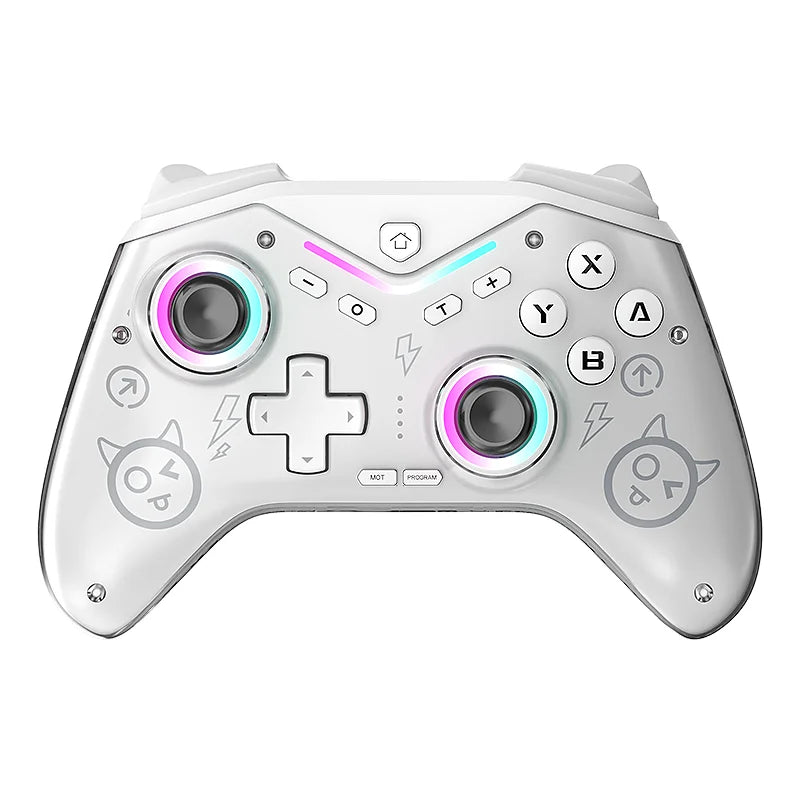 Experience Gaming Like Never Before with the CM-619 Dual Motor Wireless Game Controller - Compatible with iOS, Android, and PC, Featuring Dazzling RGB Lighting!