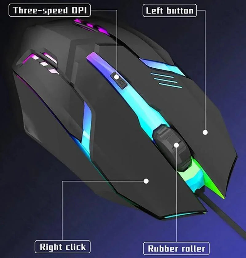 Experience Ultimate Comfort and Precision with Our Latest Ergonomic Wired Gaming Mouse - RGB Backlit, Perfect for Desktop and Laptop Use!