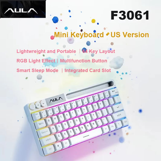 Elevate Your Gaming Experience with the F3061 RGB Backlit 61 Keys Wired Mini Keyboard for Desktop and Laptop