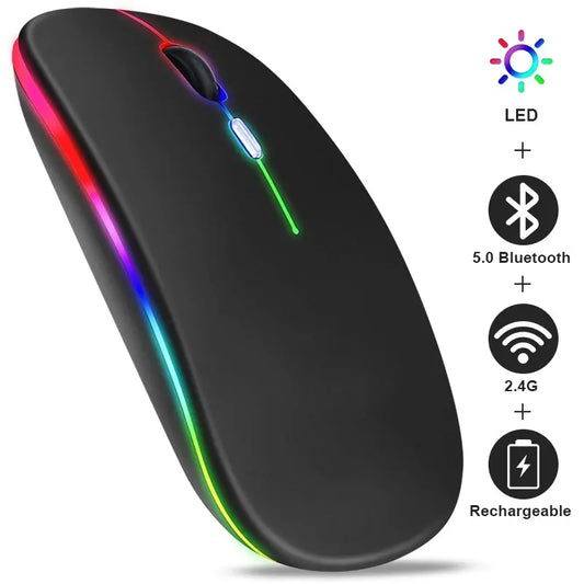 Elevate Your Gaming Experience with the RGB Rechargeable Bluetooth Wireless Mouse - Ergonomic Design & 3600DPI Precision