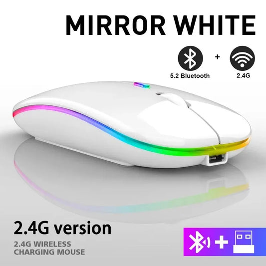 Elevate Your Gaming Experience with the RGB Rechargeable Bluetooth Wireless Mouse - Ergonomic Design & 3600DPI Precision