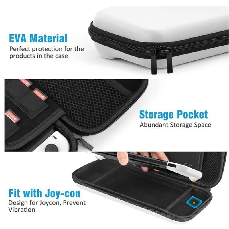 Ultimate Storage Bag for Nintendo Switch OLED - Carrying Case with 20 Game Cartridges and Protective Hard Shell