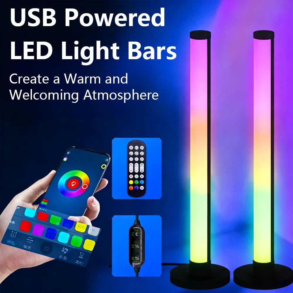 Illuminate Your Space with the USB RGB Ambient Light - Smart LED Desktop Lamp with Dual Control and Dimmable Features!