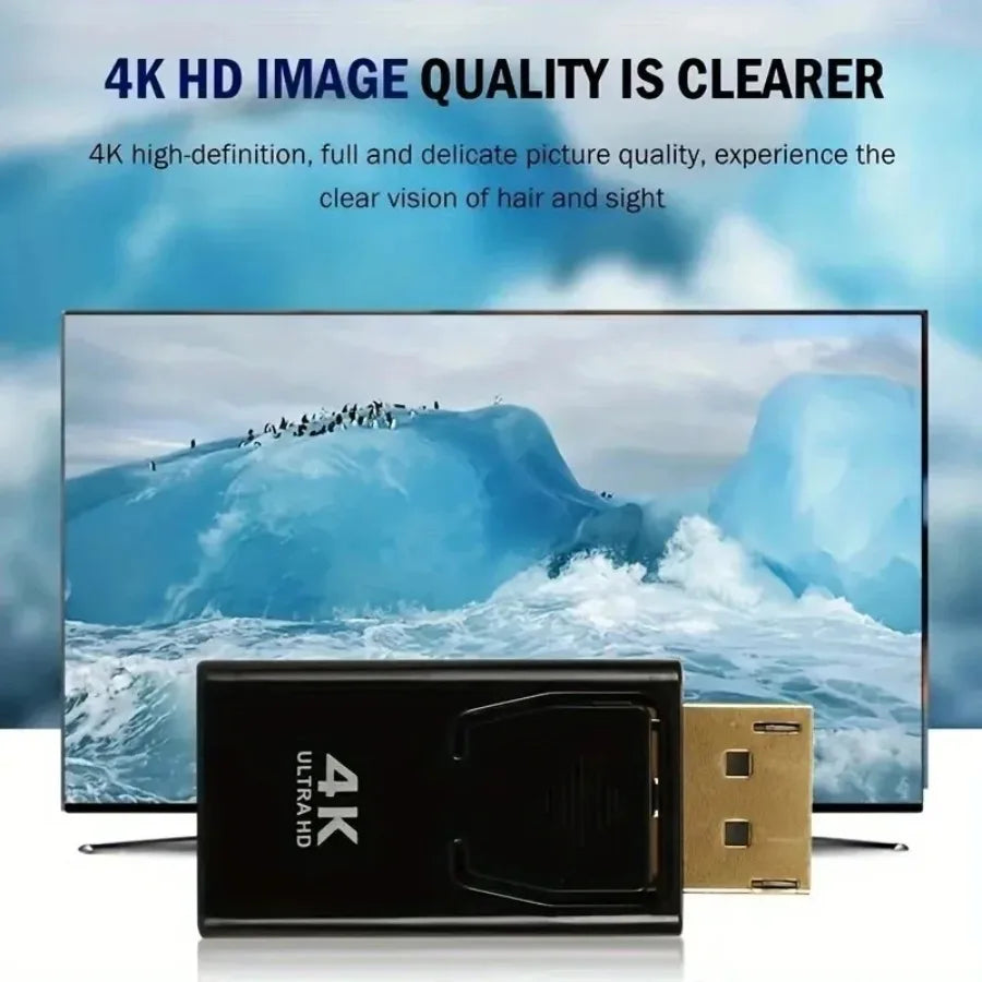 Transform Your Display Experience with Our 4K DP to HDMI-Compatible Adapter - Perfect for Laptops and PCs!