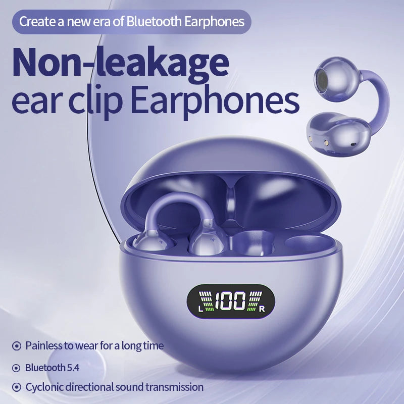 Experience Ultimate Freedom with the New Sport Earclip Wireless Bluetooth Headphones - Perfect for Gaming and Everyday Use!
