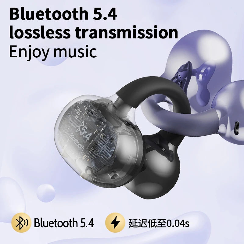 Experience Ultimate Freedom with the New Sport Earclip Wireless Bluetooth Headphones - Perfect for Gaming and Everyday Use!