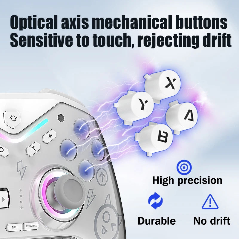 Experience Gaming Like Never Before with the CM-619 Dual Motor Wireless Game Controller - Compatible with iOS, Android, and PC, Featuring Dazzling RGB Lighting!