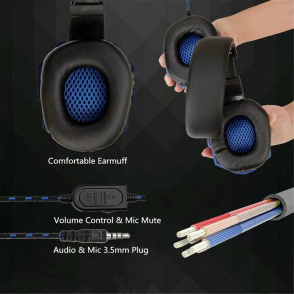 Ultimate Wired Gaming Headsets with Adjustable Noise Cancelling Microphone for PS4, PS5, Xbox, and PC – Experience Superior Sound Quality and Comfort!