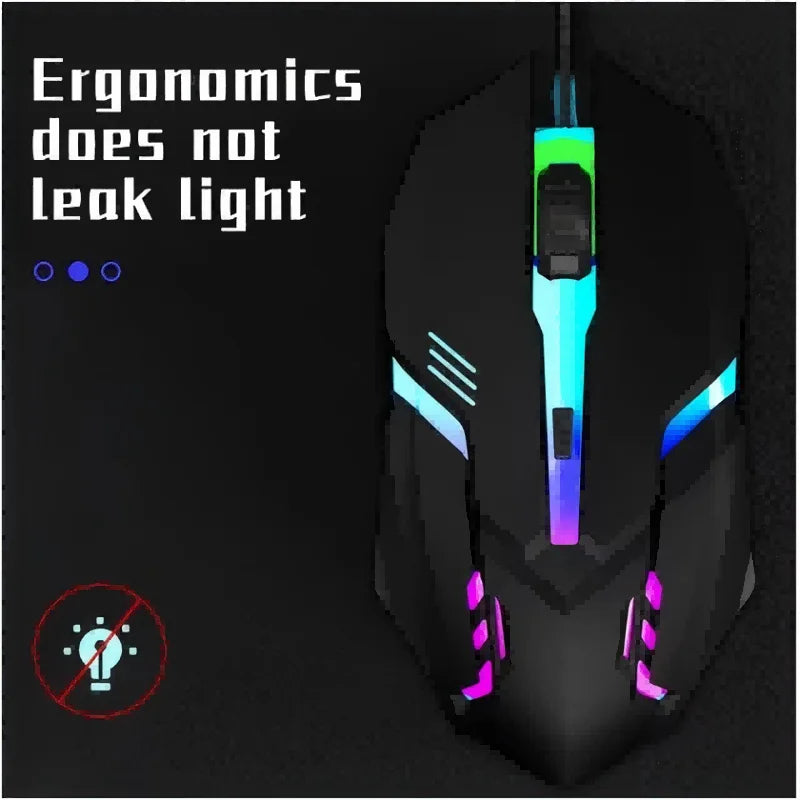 Experience Ultimate Comfort and Precision with Our Latest Ergonomic Wired Gaming Mouse - RGB Backlit, Perfect for Desktop and Laptop Use!