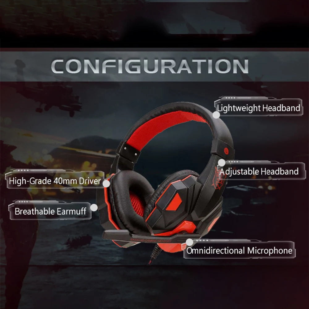 Ultimate Wired Gaming Headsets with Adjustable Noise Cancelling Microphone for PS4, PS5, Xbox, and PC – Experience Superior Sound Quality and Comfort!