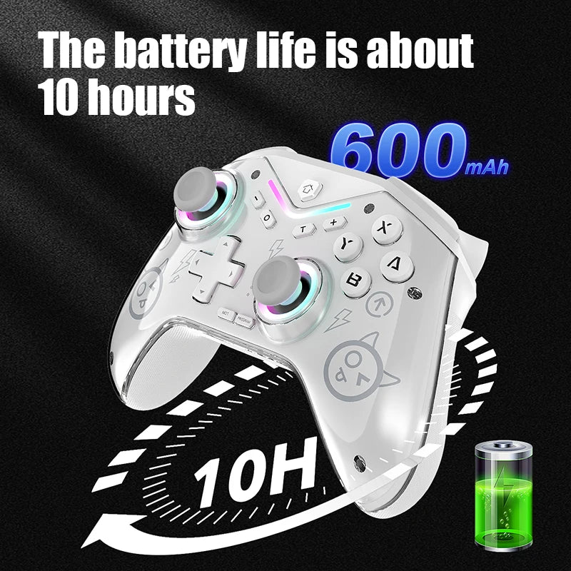 Experience Gaming Like Never Before with the CM-619 Dual Motor Wireless Game Controller - Compatible with iOS, Android, and PC, Featuring Dazzling RGB Lighting!