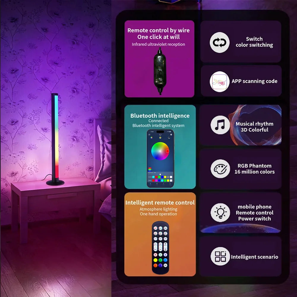 Illuminate Your Space with the USB RGB Ambient Light - Smart LED Desktop Lamp with Dual Control and Dimmable Features!