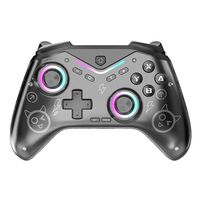 Experience Gaming Like Never Before with the CM-619 Dual Motor Wireless Game Controller - Compatible with iOS, Android, and PC, Featuring Dazzling RGB Lighting!