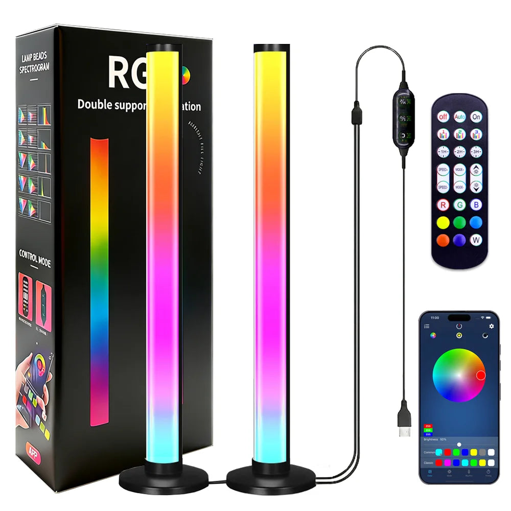 Illuminate Your Space with the USB RGB Ambient Light - Smart LED Desktop Lamp with Dual Control and Dimmable Features!