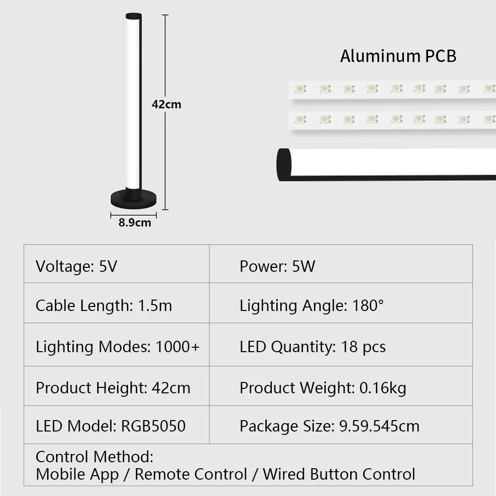 Illuminate Your Space with the USB RGB Ambient Light - Smart LED Desktop Lamp with Dual Control and Dimmable Features!