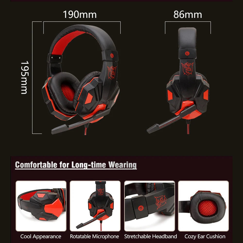 Ultimate Wired Gaming Headsets with Adjustable Noise Cancelling Microphone for PS4, PS5, Xbox, and PC – Experience Superior Sound Quality and Comfort!