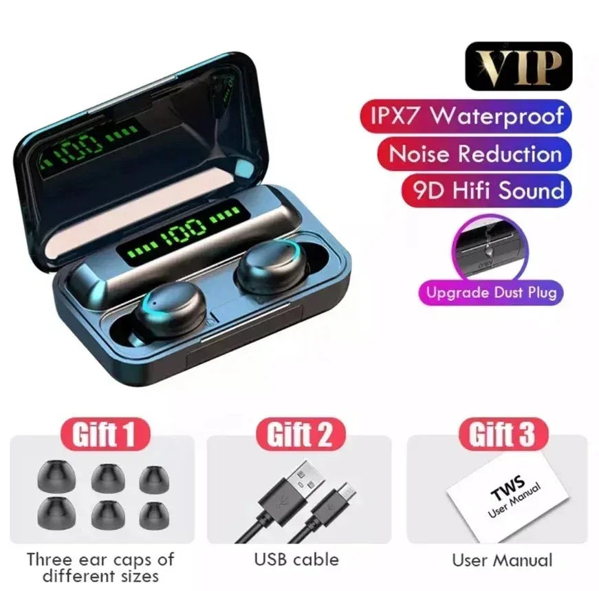 Experience Unmatched Sound Quality with TWS F9-5 Bluetooth 5.3 Wireless Earbuds - Waterproof, HiFi Stereo Sports Headphones with Noise Cancellation and Built-in Mic