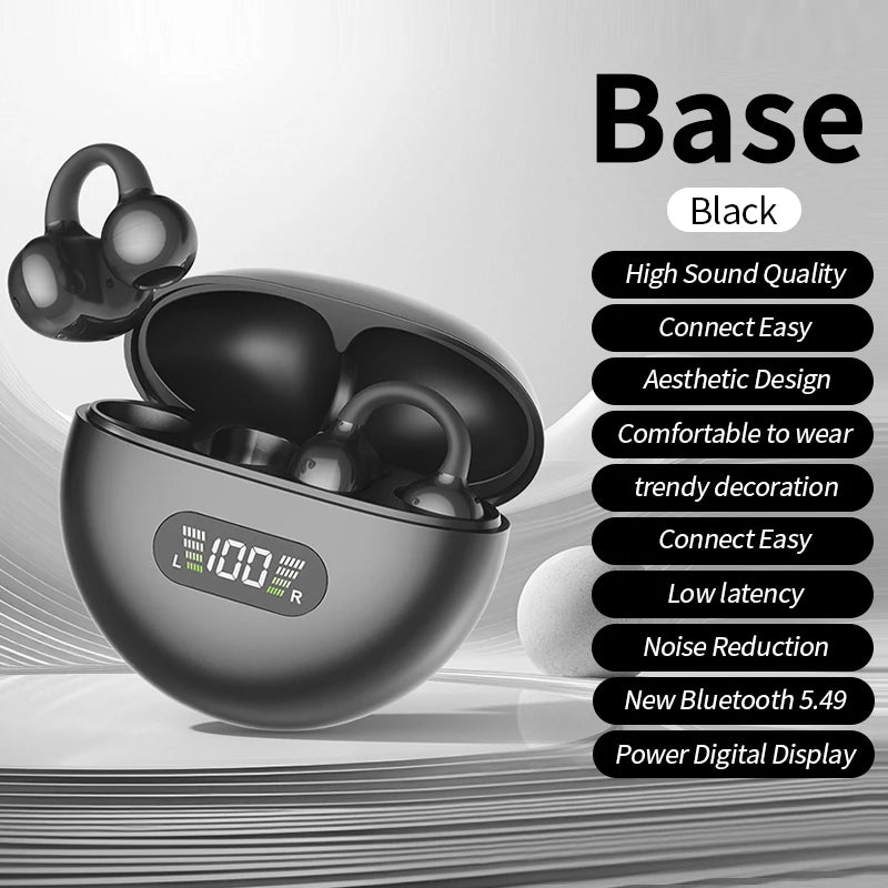 Experience Ultimate Freedom with the New Sport Earclip Wireless Bluetooth Headphones - Perfect for Gaming and Everyday Use!