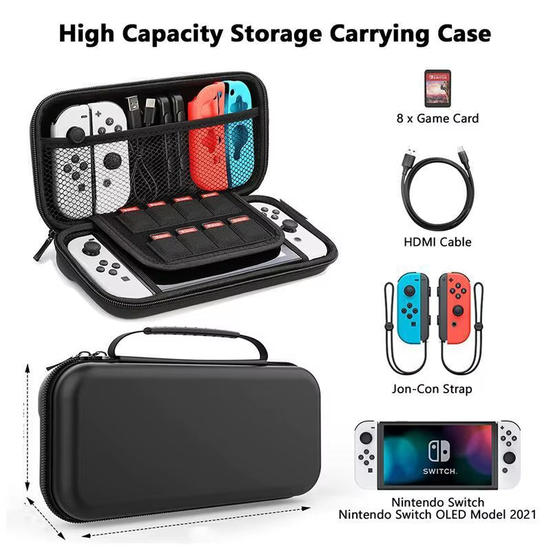 Ultimate Storage Bag for Nintendo Switch OLED - Carrying Case with 20 Game Cartridges and Protective Hard Shell